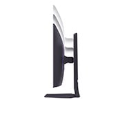 LG 32-palcový herný monitor UltraGear™ Dual-Mode OLED | 4K UHD, Pixel Sound, pohľad zboku pri znižovaní výšky monitora so zapnutými svetlami, 32GS95UE-B, thumbnail 14