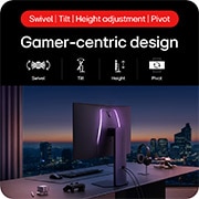 LG 32-palcový UltraGear™ Dual-Mode OLED herný monitor | 4K UHD, 0.03ms (GtG), DisplayHDR True Black 400, pohľad zboku na naklonený monitor, 32GS95UV-B, thumbnail 10