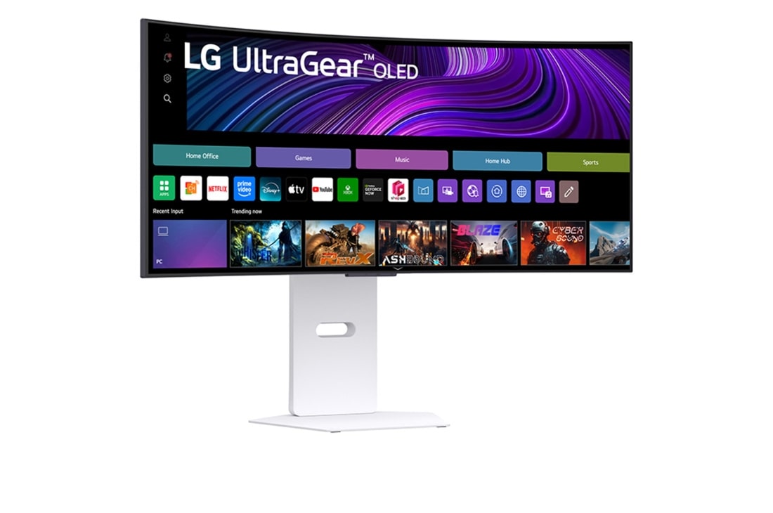 LG UltraGear™ 34-palcový OLED 240Hz WQHD zakrivený smart herný monitor | webOS, 0.03ms (GtG), 240Hz, DisplayHDR True Black 400, pohľad zboku +15 stupňov, 34GX90SA-W, thumbnail 3