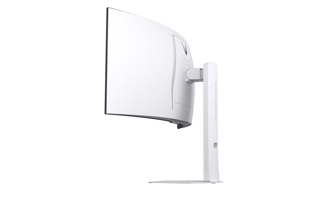 LG UltraGear™ 34-palcový OLED 240Hz WQHD zakrivený smart herný monitor | webOS, 0.03ms (GtG), 240Hz, DisplayHDR True Black 400, pohľad spredu na monitor so stojanom dole, 34GX90SA-W, thumbnail 4