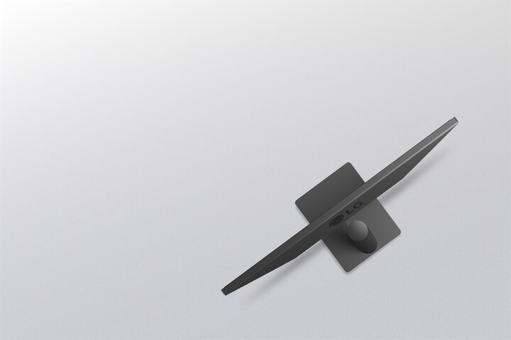 Bočný pohľad na monitor znázorňujúci nastavenie náklonu s prekrývajúcimi sa obrysmi, ktoré znázorňujú jeho ergonomický rozsah pohybu.