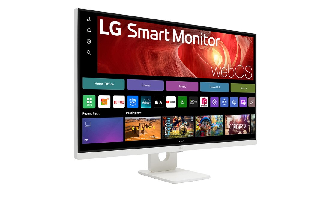 LG Smart Monitor 31,5 palcov 4K UHD IPS na streamovanie 32U721SA so systémom webOS, pohľad zboku +30&nbsp;stupňov, 32U721SA-W, thumbnail 5