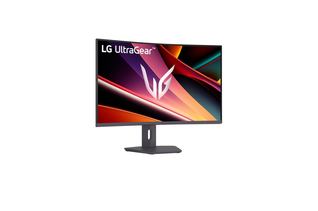 LG 32-palcový zakrivený herný monitor LG UltraGear™ s rozlíšením QHD, obnovovacou frekvenciou 180 Hz a odozvou 1 ms GtG, front view of the monitor with the stand down, 32G600A-B, thumbnail 4