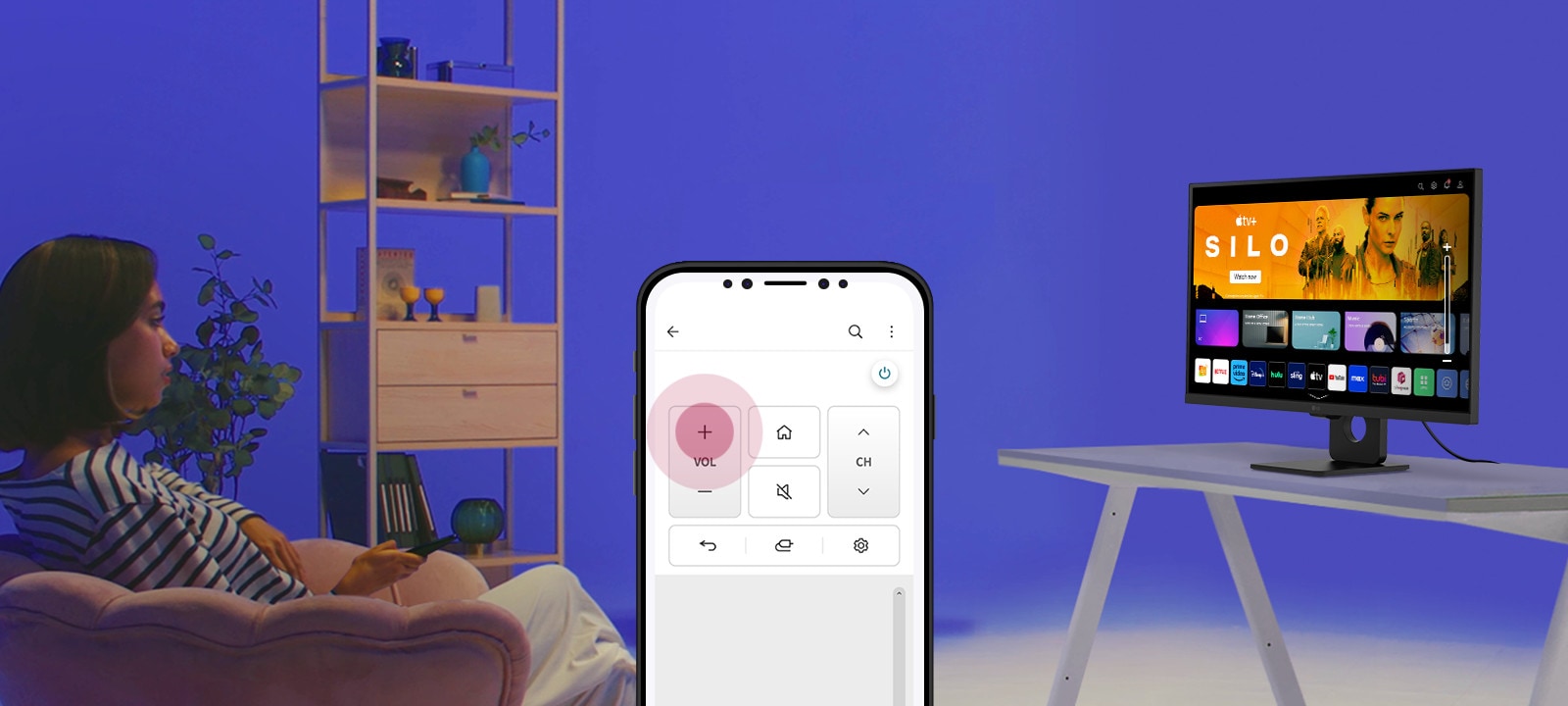 S aplikáciou ThinQ môžete používať hlavné funkcie diaľkového ovládania.