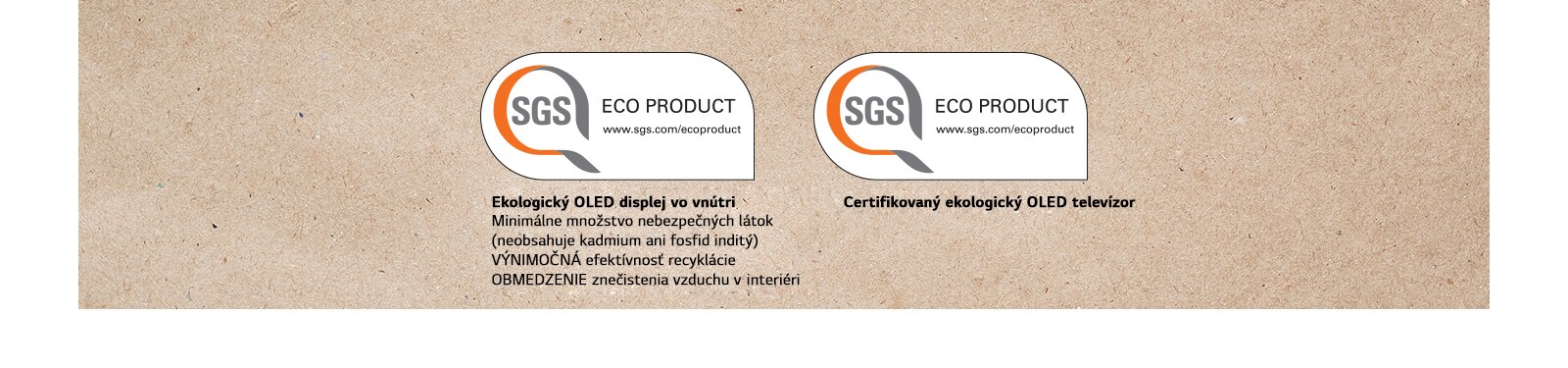 Logo certifikácie SGS na OLED paneloch a televízoroch.