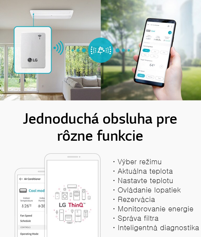 Ovládanie na diaľku cez Wi-Fi pomocou aplikácie LG ThinQ™