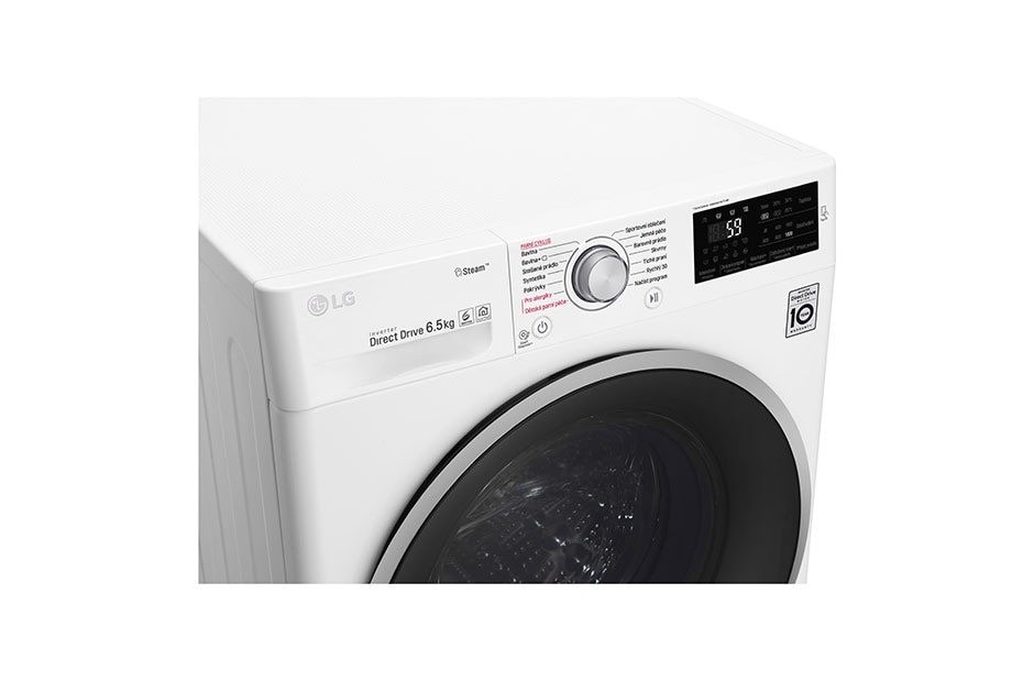 LG 6 kg parná práčka, 1000 ot./min, A+++ (v rozsahu A+++ až D), 6 Motion DD, Direct Drive™, Steam - parné pranie, Pridať bielizeň, 14 programov, WD60J6WY1W, thumbnail 2