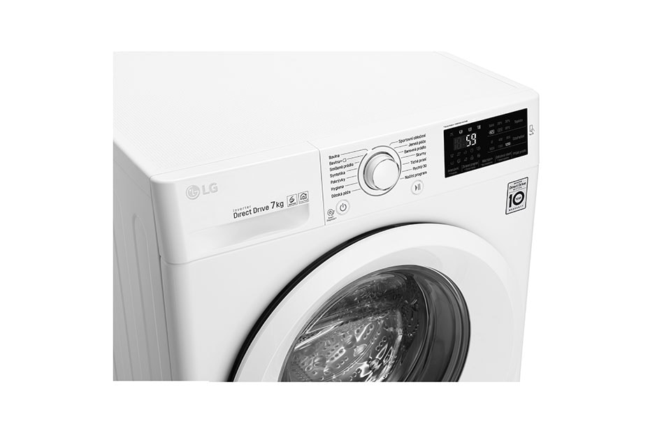 LG 7 kg práčka, 1200 ot./min, A+++ (v rozsahu A+++ až D), 6 Motion DD, Direct Drive™, Pridať bielizeň, 14 programov, F72J5QN3W, thumbnail 2