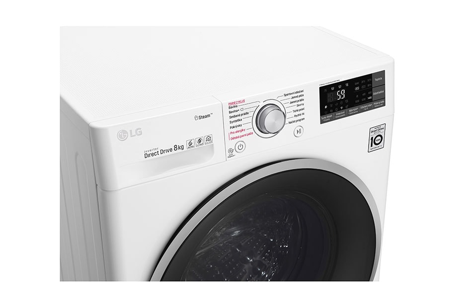 LG 8 kg parná práčka, 1400 ot./min, 6 Motion DD, Steam™ - parné pranie, 14 programov, F84J7TY1W, thumbnail 2