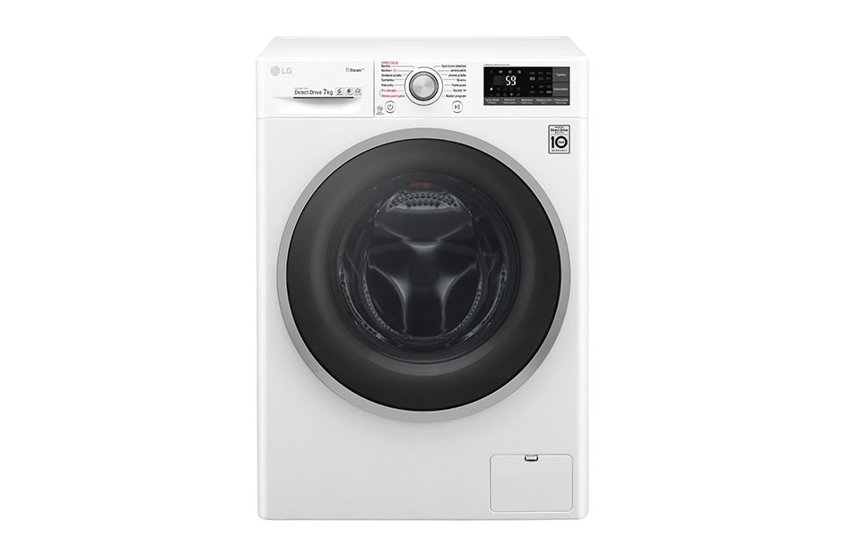 LG 7 kg parná práčka, 1200 ot./min, 6 Motion DD, Direct Drive™, Steam™ - parné pranie, ThinQ™, Pridať bielizeň, 14 programov, F72J7HY1W