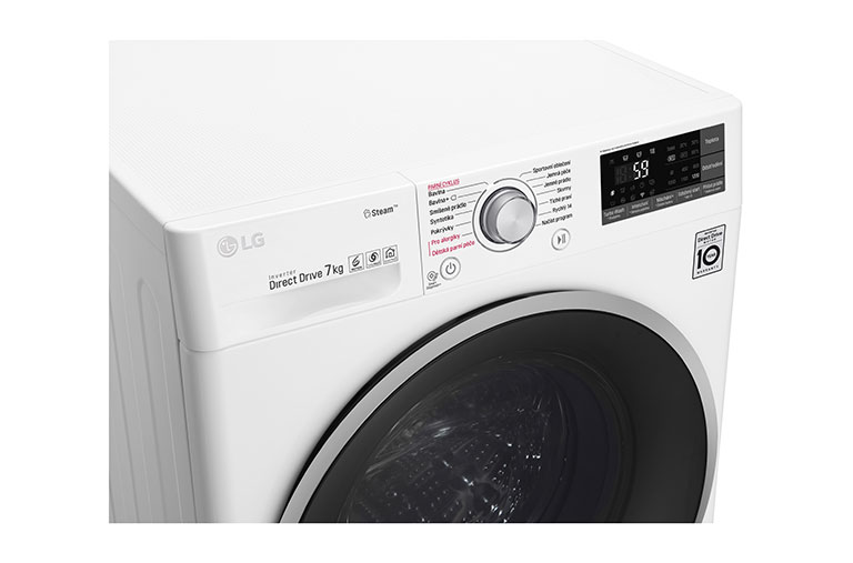 LG 7 kg parná práčka, 1200 ot./min, 6 Motion DD, Direct Drive™, Steam™ - parné pranie, ThinQ™, Pridať bielizeň, 14 programov, F72J7HY1W, thumbnail 2