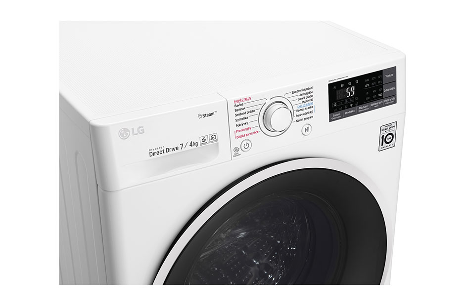 LG 7 kg parná práčka / 4 kg sušička, 1000 ot./min, B (v rozsahu A až G), 6 Motion DD, Direct Drive™, Steam™ - parné pranie, ThinQ™, Pridať bielizeň, 14 programov, 7 možností sušenia, F70J7HG0W, thumbnail 2
