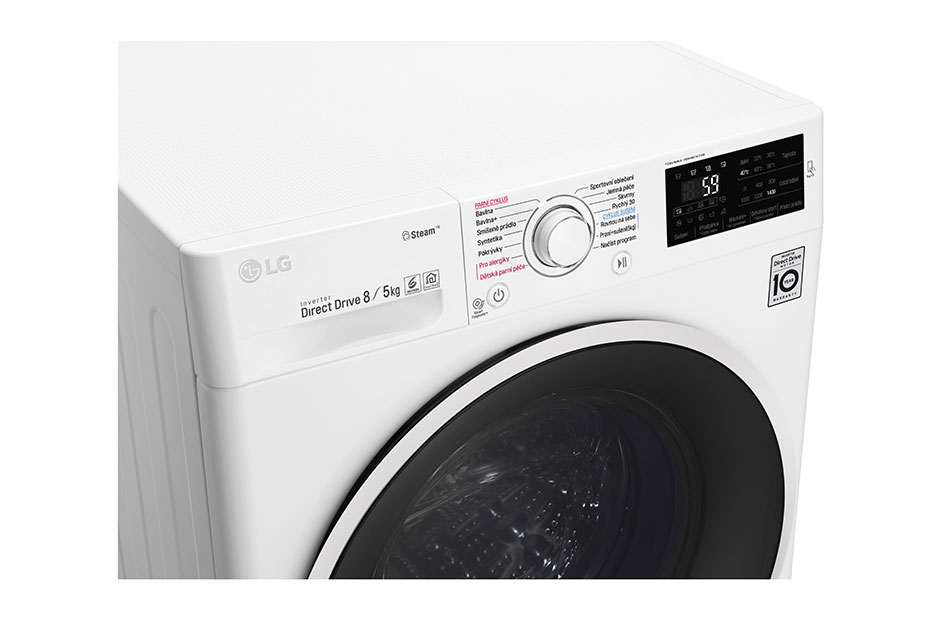 LG 8 kg parná práčka / 5 kg sušička, 1400 ot./min, A (v rozsahu A až G), 6 Motion DD, Direct Drive™, Steam™ - parné pranie, ThinQ™, Pridať bielizeň, 14 programov, 9 možností sušenia, F84J6TG0W, thumbnail 2