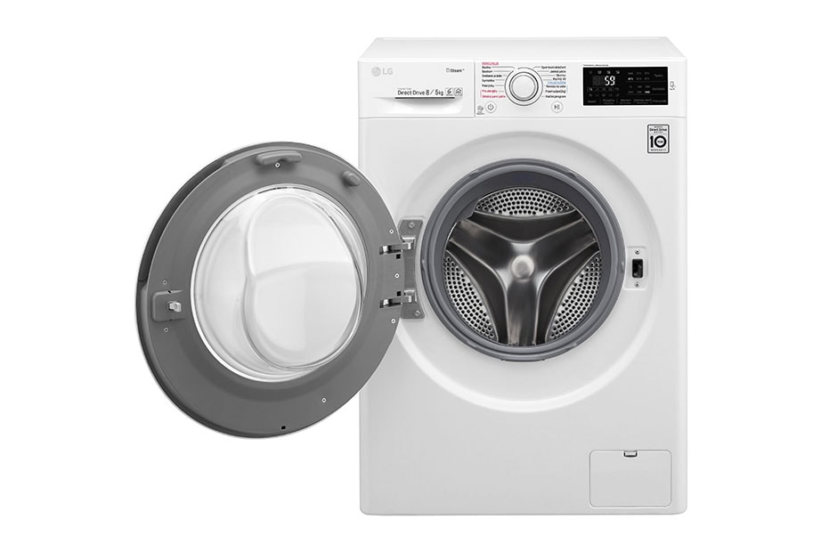 LG 8 kg parná práčka / 5 kg sušička, 1400 ot./min, A (v rozsahu A až G), 6 Motion DD, Direct Drive™, Steam™ - parné pranie, ThinQ™, Pridať bielizeň, 14 programov, 9 možností sušenia, F84J6TG0W, thumbnail 3