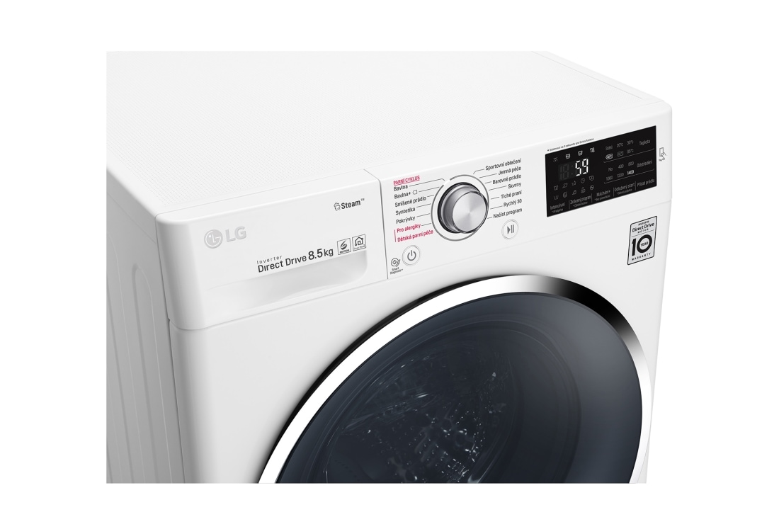 LG 8,5 parná kg práčka, 1400 ot./min, A+++ (v rozsahu A+++ až D), 6 Motion DD, Steam™ - parné pranie, 14 programov, F84J6EY2W, thumbnail 5