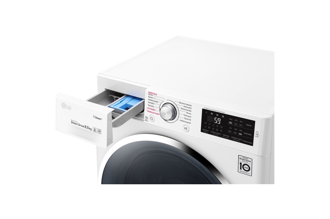 LG 8,5 parná kg práčka, 1400 ot./min, A+++ (v rozsahu A+++ až D), 6 Motion DD, Steam™ - parné pranie, 14 programov, F84J6EY2W, thumbnail 6