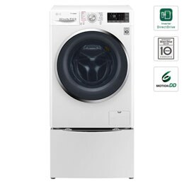 10,5 kg parná práčka / 7 kg sušička / 2 kg mini pračka, TWINWash™, 1400 ot./min, 6 Motion DD, Direct Drive™, TrueSteam™, EcoHybrid™, TurboWash™, ThinQ™ + WiFi pripojenie, Pridať bielizeň, 14 programov, 8 možností sušenia2