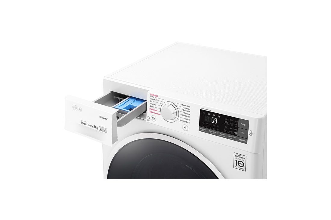 LG 8 kg parná práčka, 1400ot./min, A+++ (v rozsahu A+++ až D), 6 Motion DD, Direct Drive™, Steam - parné pranie, ThinQ™, Pridať bielizeň, 14 programov, FW84J6TY0, thumbnail 5