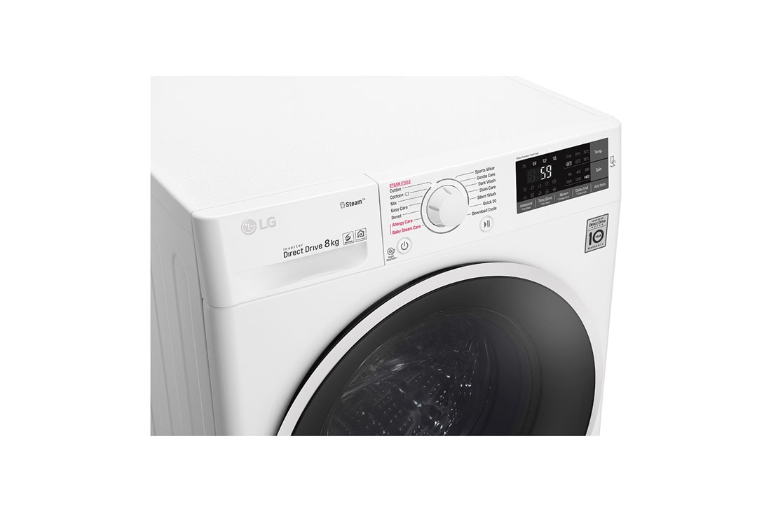 LG 8 kg parná práčka, 1400ot./min, A+++ (v rozsahu A+++ až D), 6 Motion DD, Direct Drive™, Steam - parné pranie, ThinQ™, Pridať bielizeň, 14 programov, FW84J6TY0, thumbnail 7