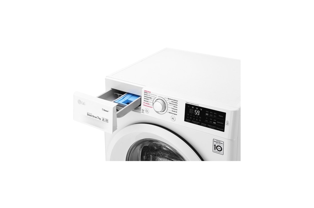 LG 7 kg parná práčka, 1200 ot./min, A+++ (v rozsahu A+++ až D), 6 Motion DD, Direct Drive™, Steam™ - parné pranie, ThinQ™, Pridať bielizeň, 14 programov, F72J5HY3W, thumbnail 6
