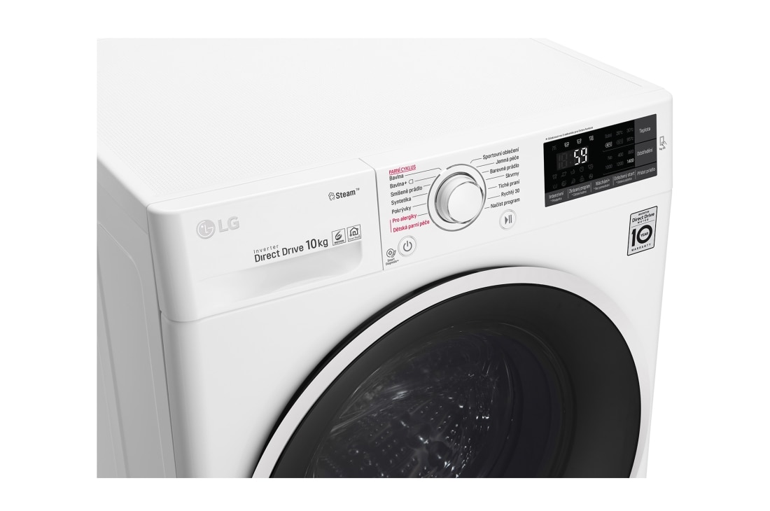 LG 10 kg parná práčka, 1400 ot./min, A+++ (v rozsahu A+++ až D), 6 Motion DD, Direct Drive™, Steam™ - parné pranie, ThinQ™, Pridať bielizeň, 14 programov, F104J6JY0W, thumbnail 5