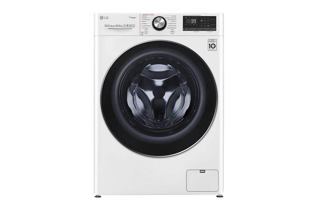 LG 10,5 kg parná práčka, A+++ (v rozsahu A+++ až D), Direct Drive™ motor, TurboWash™360° - pranie za 39 minút, Steam+™ - parné pranie,  AI DD™ - optimálna voľba pracích pohybov, ThinQ™ + WiFi, F4WV910P2