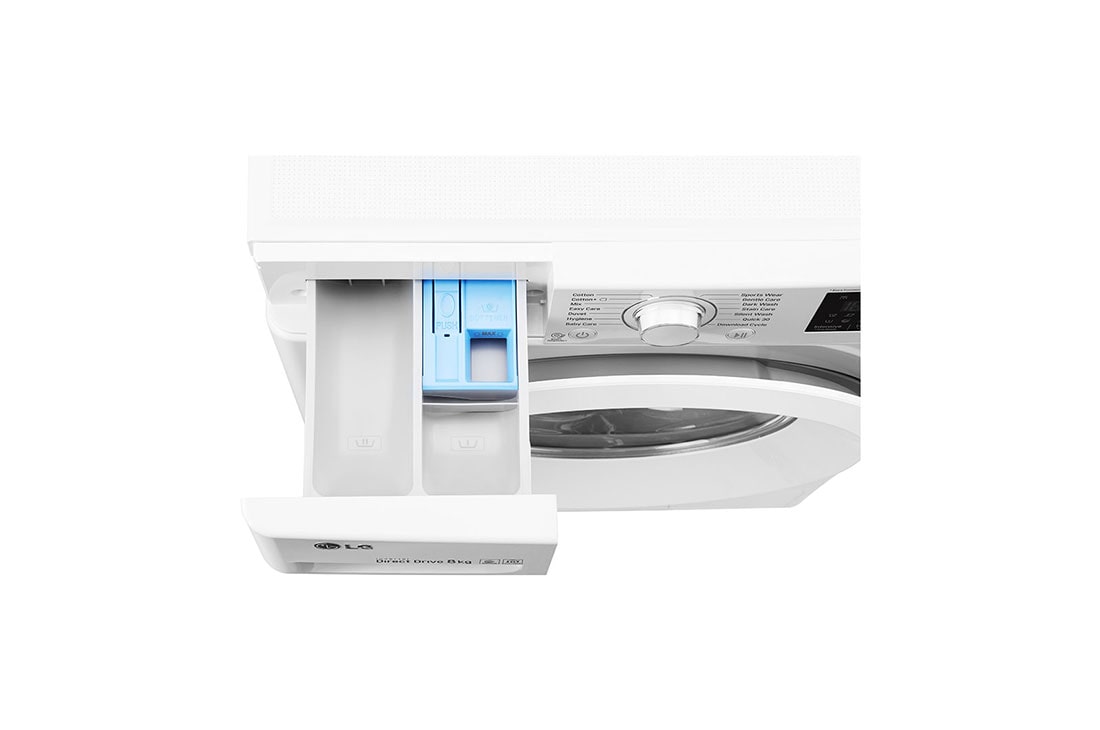 LG 8 kg práčka, 1400 ot./min, A+++ (v rozsahu A+++ až D), 6 Motion DD, Direct Drive™, ThinQ™, Pridať bielizeň, 14 programov, F84J5TN3W, thumbnail 6