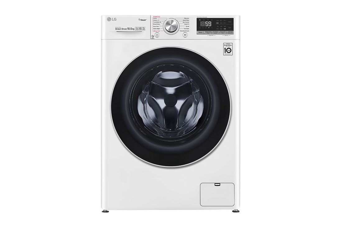 LG 10,5 kg parná práčka, A+++ (v rozsahu A+++ až D), Direct Drive™ motor, AI DD™, TurboWash™- pranie za 59 minút, Steam+™ - parné pranie,  AI DD™ - optimálna voľba pracích pohybov, ThinQ™ + WiFi, F4WV710P1