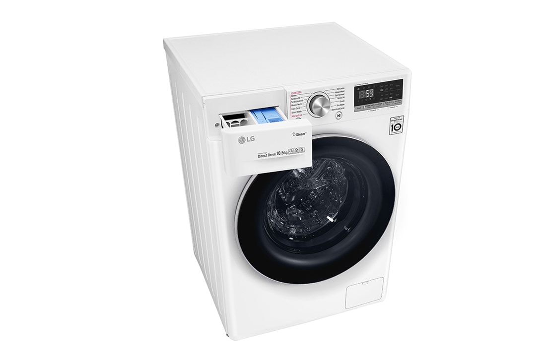 LG 10,5 kg parná práčka, A+++ (v rozsahu A+++ až D), Direct Drive™ motor, AI DD™, TurboWash™- pranie za 59 minút, Steam+™ - parné pranie,  AI DD™ - optimálna voľba pracích pohybov, ThinQ™ + WiFi, F4WV710P1, thumbnail 9