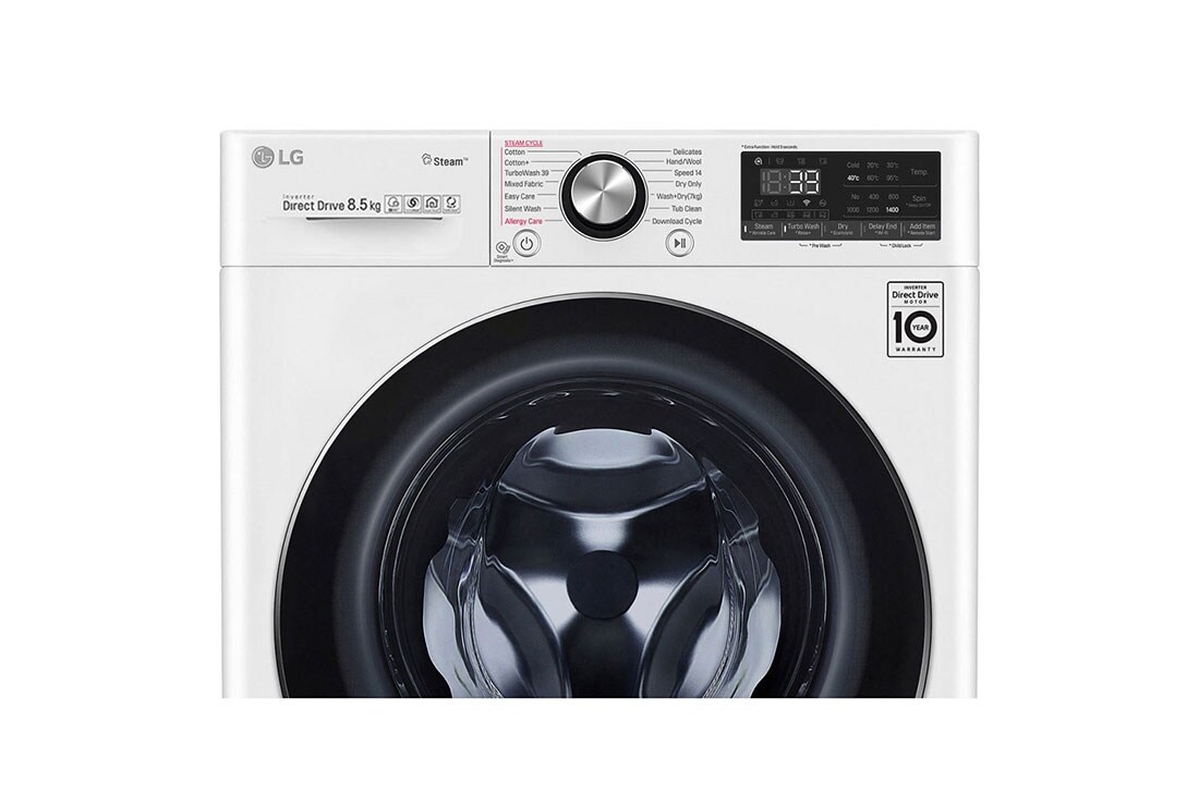 LG 8,5 kg parná práčka, A+++ (v rozsahu A+++ až D), Direct Drive™ motor, TurboWash™ 360° - pranie za 39 minút,  AI DD™ - optimálna voľba pracích pohybov, parná starostlivosť Steam +™, ThinQ™ + WiFi, F2WV9S8P2, thumbnail 6