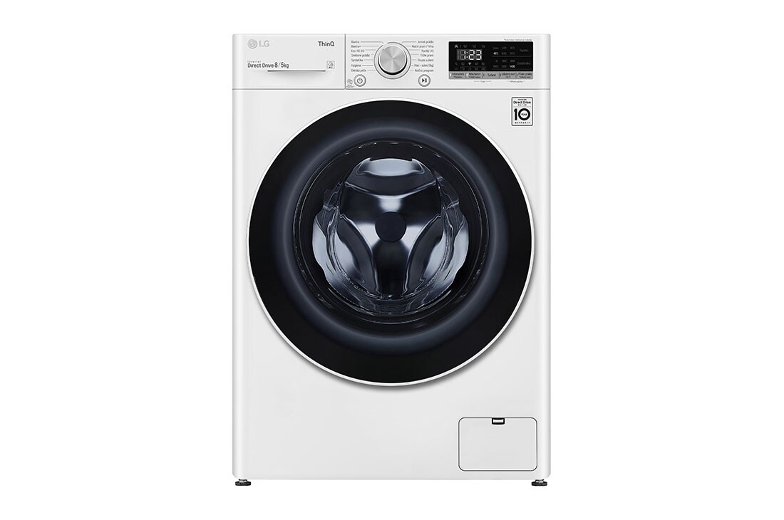 LG 8 kg parná práčka / 5 kg sušička, E, Direct Drive™ motor, AI DD™ - optimálna voľba pracích pohybov, Steam™ - parné pranie, ThinQ™ + WiFi, F4DN508N0