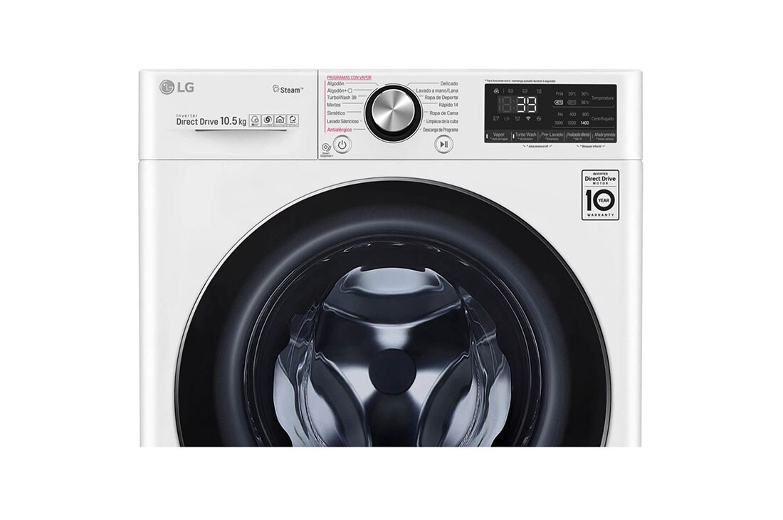 LG 10,5 kg parná práčka, A+++ (v rozsahu A+++ až D), Direct Drive™ motor, AI DD™ - optimálna voľba pracích pohybov, Steam+™ - parné pranie, ThinQ™ + WiFi, F4WV510S0, thumbnail 4