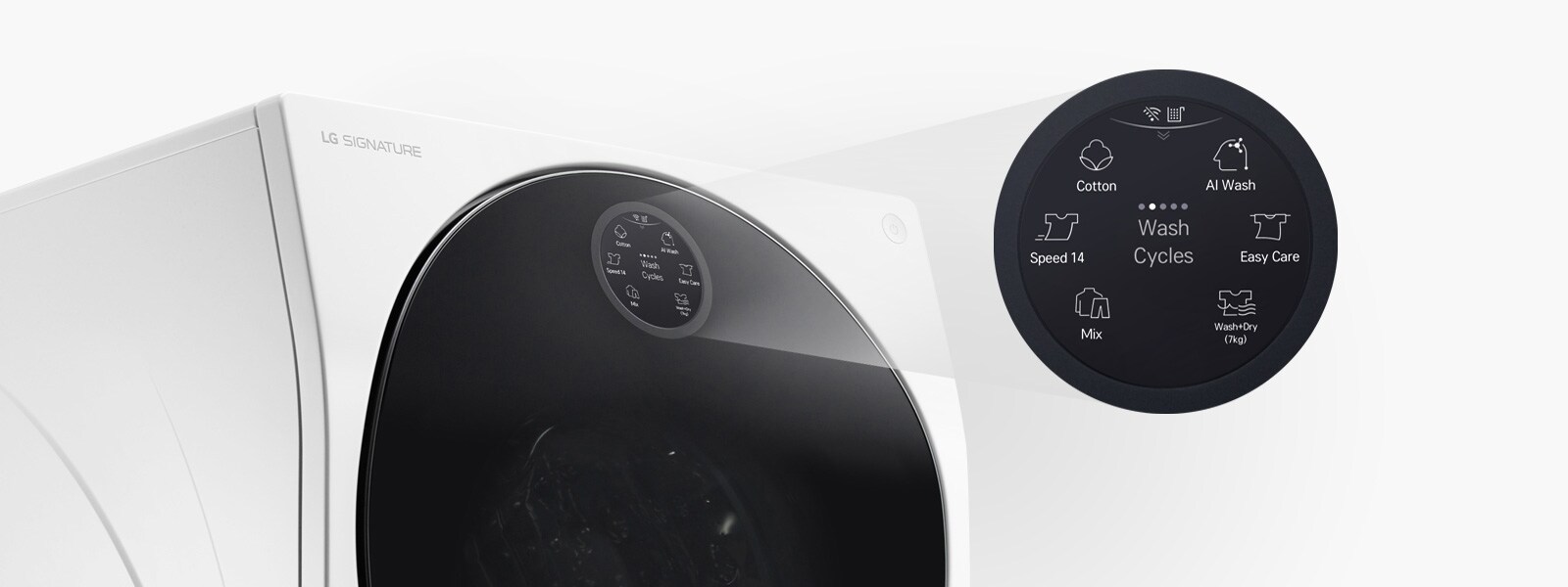 Zobrazuje detailný záber displeja hlavnej práčky.