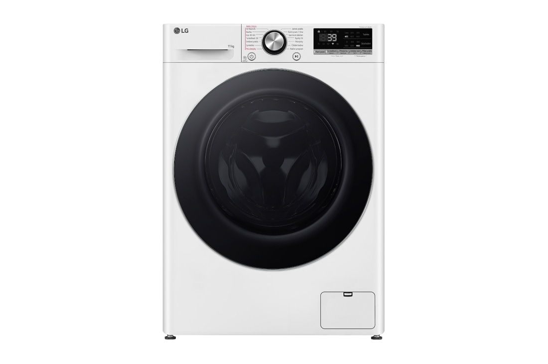 LG 11 kg parná práčka LG | 1400 ot./min | Direct Drive™ | AI DD™ | TurboWash™360°, Front view, FSR7A14WS