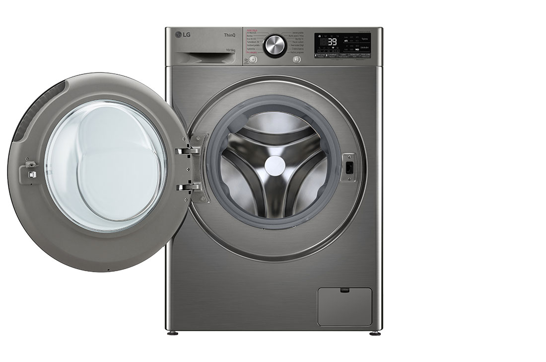 LG 10 kg parná práčka / 6 kg sušička LG | 1400 ot./min | Direct Drive™ | AI DD™ | TurboWash™360°, front door open view, FCR7A06PG, thumbnail 2