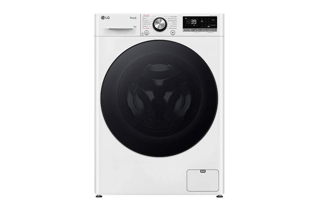 LG 9 kg slim parná práčka, A (v rozsahu A až G) | Direct Drive™ motor, TurboWash™360° - pranie za 39 minút, AI DD™ - optimálna voľba pracích pohybov, Steam™ - parné pranie, ThinQ™ + WiFi, Front, FLR7A92WG