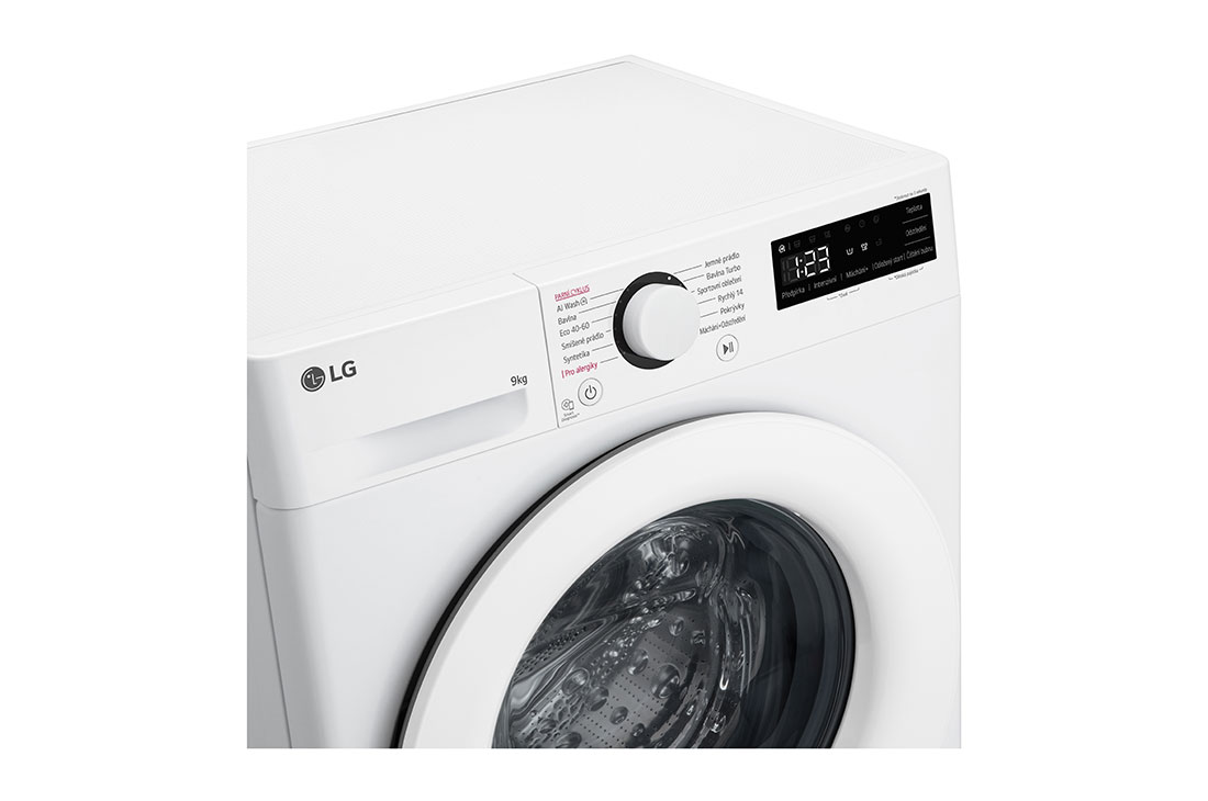 LG 9 kg parná práčka LG | 1400 ot./min | Direct Drive™ | AI DD™, bočný pohľad na panel, FSR5A94WH, thumbnail 3