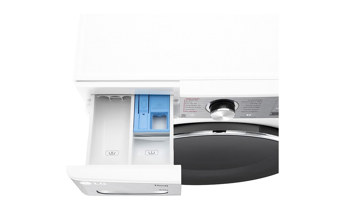 LG 9 kg parná práčka / 5 kg sušička LG 1200 ot./min | Direct Drive™ | AI DD™ | TurboWash™360°, detergant draw, FCR9A95WC, thumbnail 7