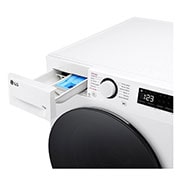 LG 13 kg parná práčka LG | 1400 ot./min | Direct Drive™ | AI DD™, bočný pohľad otvorený zásobník, FSR5A34WG, thumbnail 5