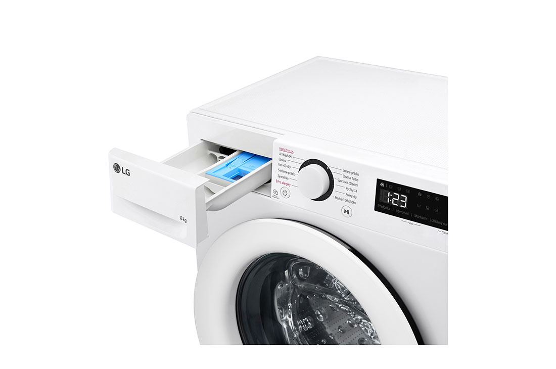 LG 8,5 kg slim práčka LG | 1200 ot./min | Direct Drive™ | AI DD™, Detergent port view, FLR5A82WH, thumbnail 5