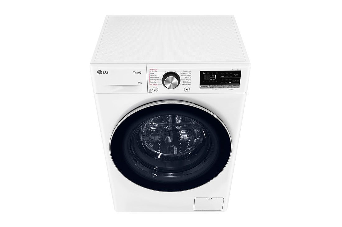 LG 9 kg slim parná práčka LG | 1200 ot./min | Direct Drive™ | AI DD™ | TurboWash™360°, Top perspective view, FLR7A92WC, thumbnail 9
