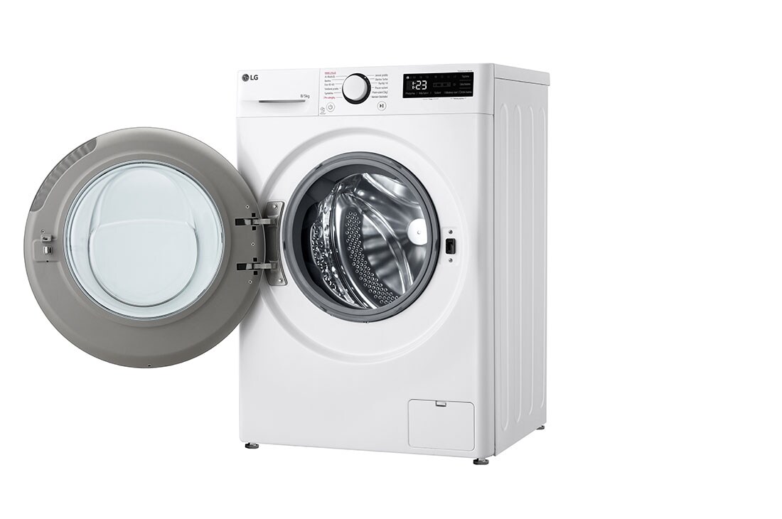 LG 8 kg parná práčka / 5 kg sušička LG | 1200 ot./min | Direct Drive™ | AI DD™, Left side open view, FCR5A85WS, thumbnail 11