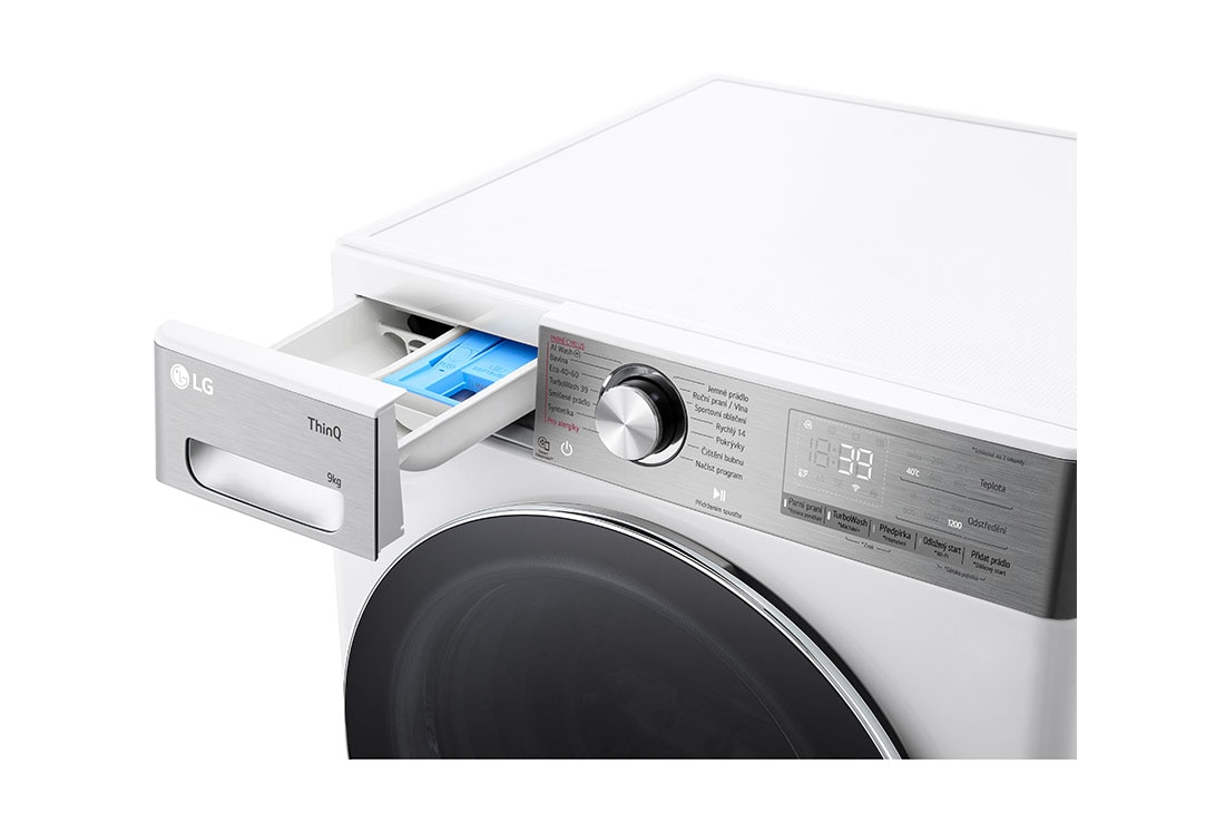 LG 9 kg slim parná práčka LG | 1200 ot./min | Direct Drive™ | AI DD™ | TurboWash™360°, Drum view, FLR9A92WC, thumbnail 4