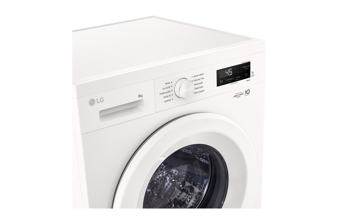 LG Parná práčka LG | 8 kg | A | 1400 ot./min | Direct Drive™ | ThinQ™ |Biela, F4X1008NWH, thumbnail 3