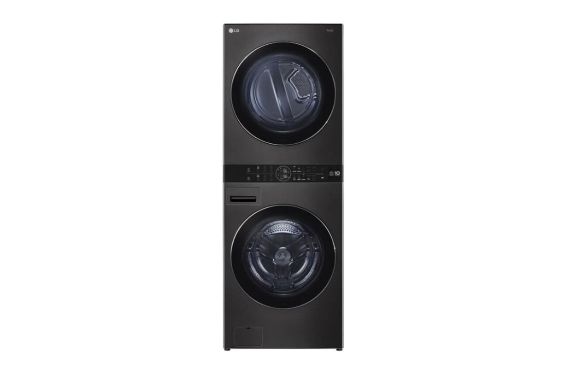 LG WashTower | 17 / 16 kg | |1400 ot./min | AI DD | TurboWash360°| Čierna/čierna, WT1716BBF