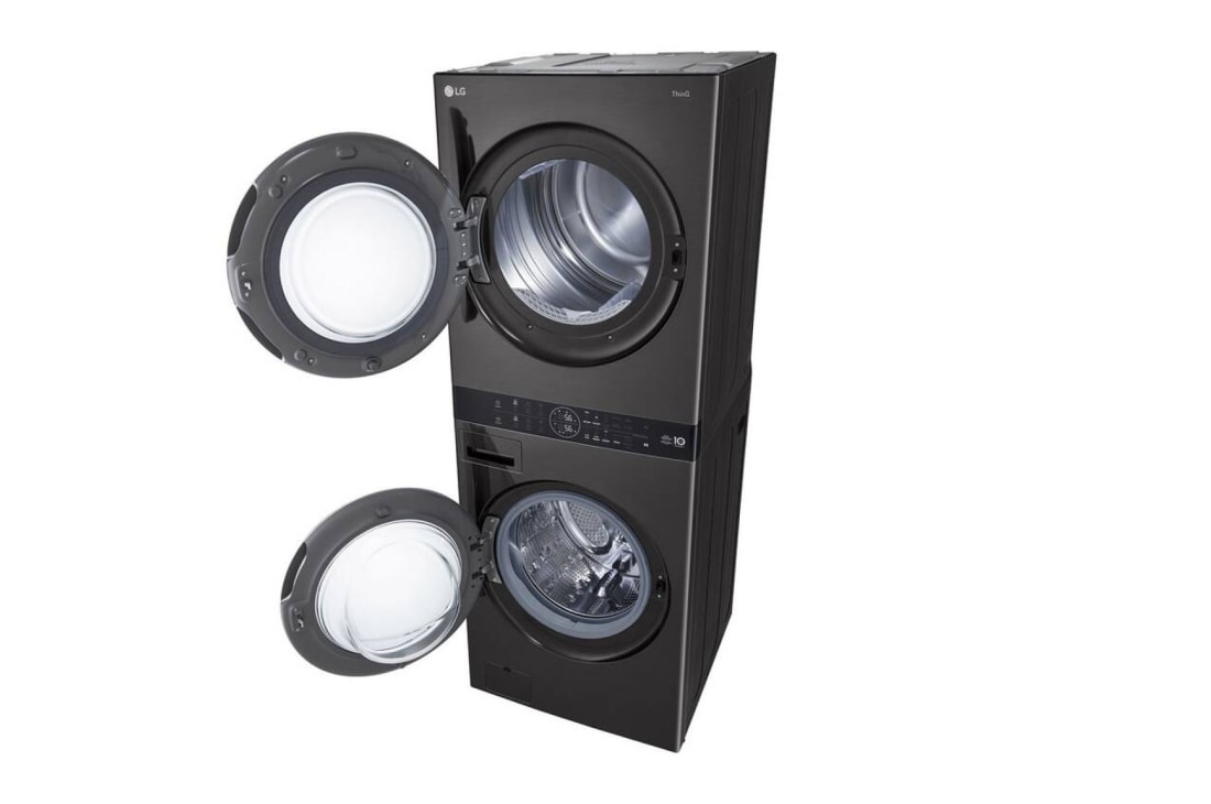 LG WashTower | 17 / 16 kg | |1400 ot./min | AI DD | TurboWash360°| Čierna/čierna, WT1716BBF, thumbnail 9