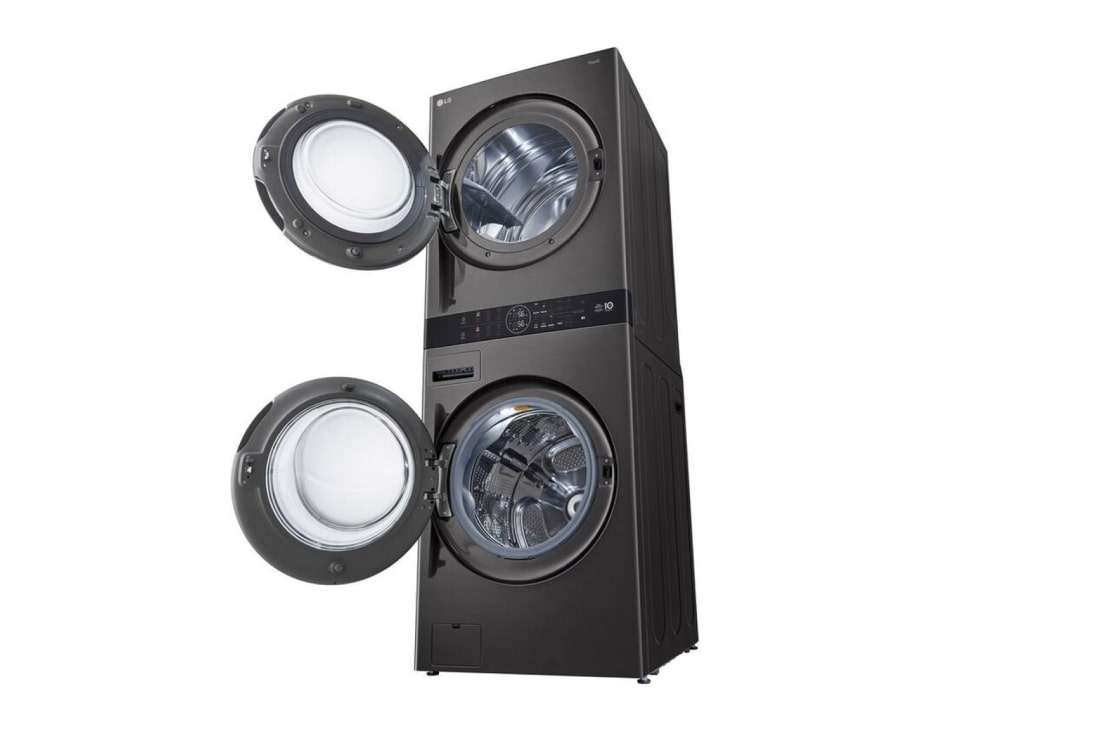 LG WashTower | 17 / 16 kg | |1400 ot./min | AI DD | TurboWash360°| Čierna/čierna, WT1716BBF, thumbnail 11