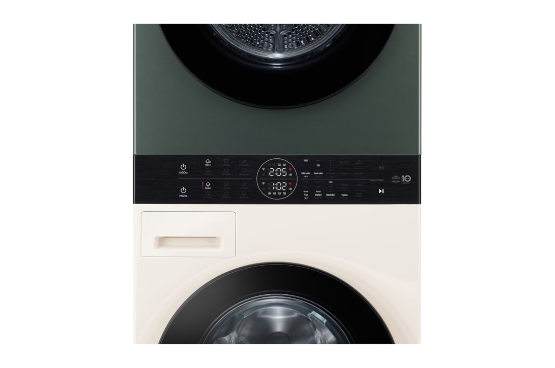 LG WashTower | 12 / 10 kg |1400 ot./min | AI DD™ | TurboWash™360°| Biela/zelená, display, WT1210EGF, thumbnail 10