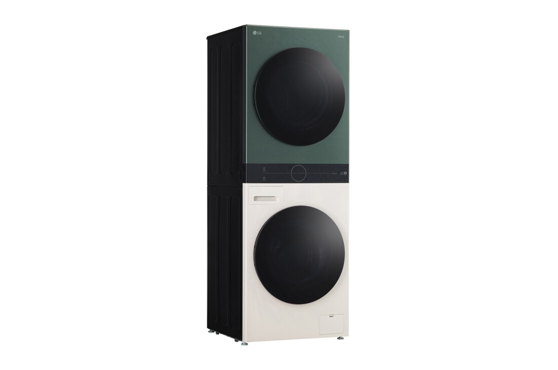 LG WashTower | 12 / 10 kg |1400 ot./min | AI DD™ | TurboWash™360°| Biela/zelená, right, WT1210EGF, thumbnail 11