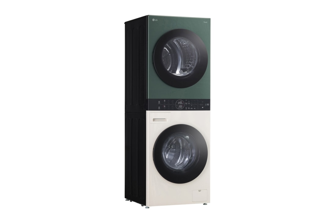 LG WashTower | 12 / 10 kg |1400 ot./min | AI DD™ | TurboWash™360°| Biela/zelená, right, WT1210EGF, thumbnail 12